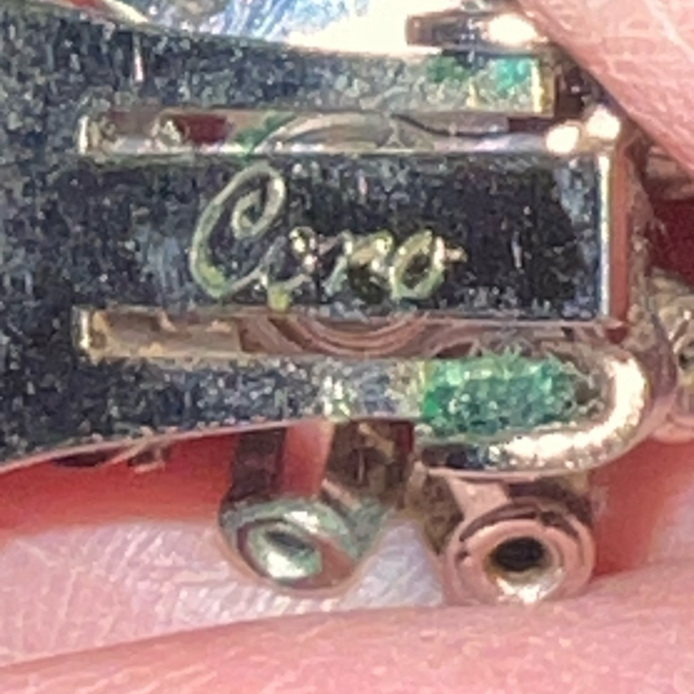 Coro Elegant Silver Crystal Fan Earrings and Matching Broach - Picture 3 of 9